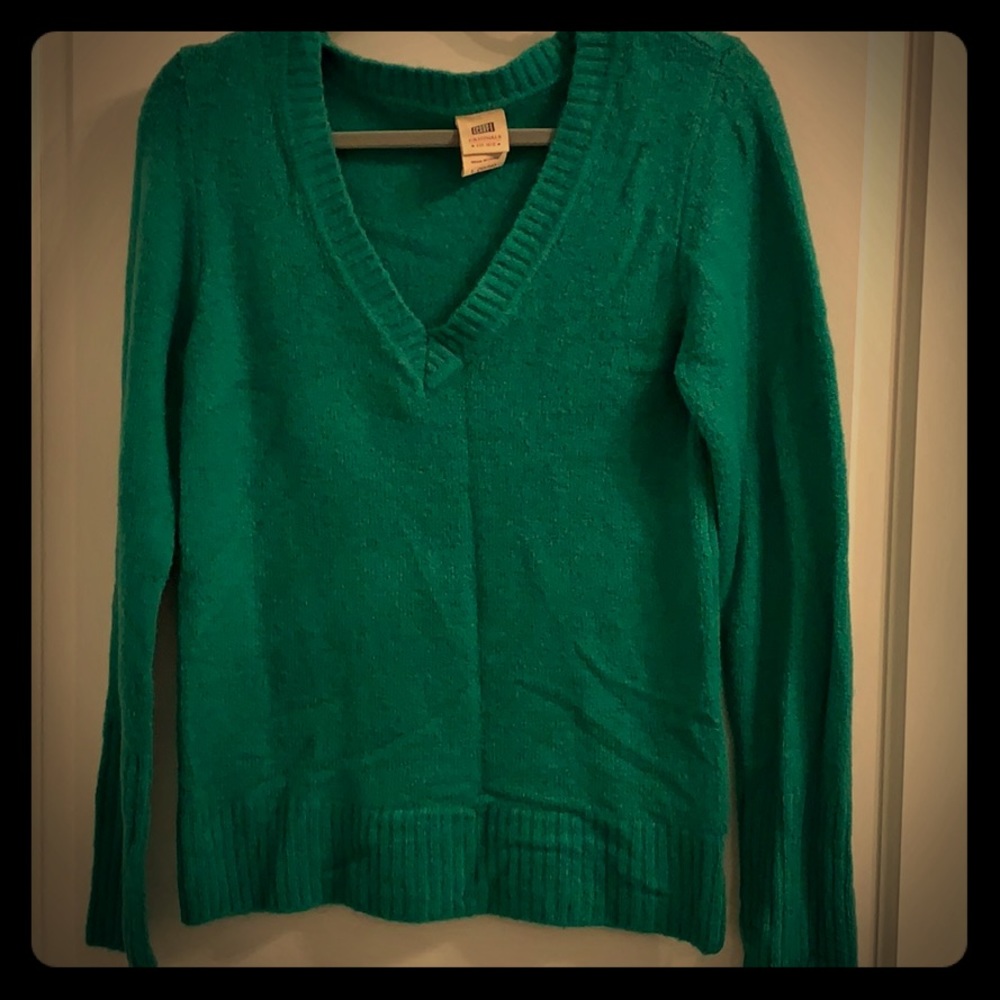 Large faded glory green sweater.